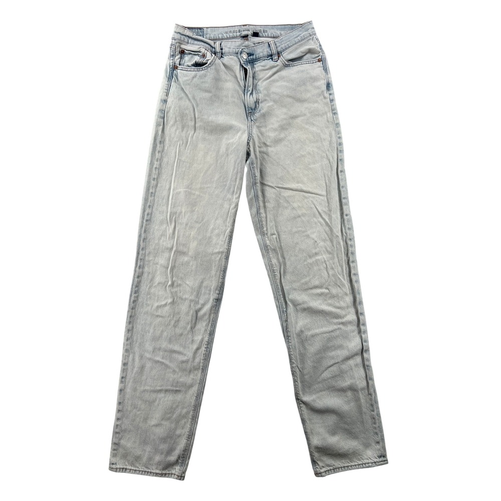 American Eagle Highest Rise Baggy Straight Jean Light Wash Blue 10 XLong Strigid